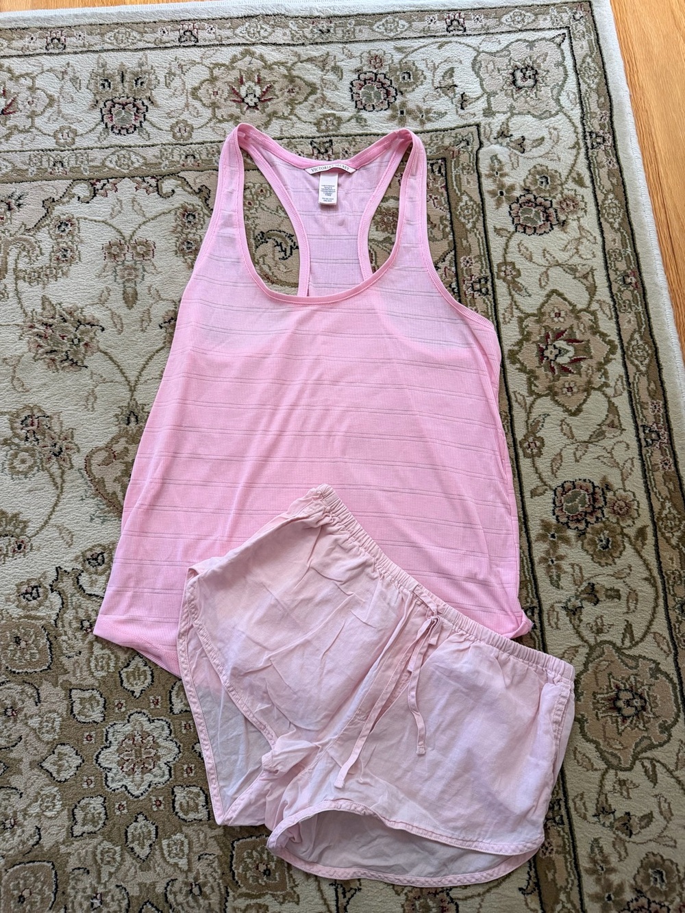Victoria's Secret Light Pink Racerback Tank & Shorts Sleep Set Size XS